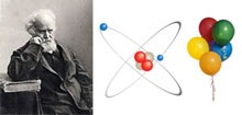 Jules Cesar Janssen obtained the first evidence of helium. Diagram of a helium atom. There are only two electrons orbiting helium's nucleus. Helium ballons are lighter than air.