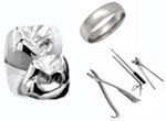 Palladium is a silvery-white metal. The metal is used in dentistry, jewerly and surgical instruments.